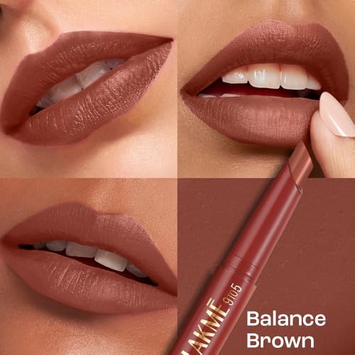 Image of Lakme 9 to 5 Forever Matte Lip Crayon, Balance Brown, 1.1g, for Smooth and Supple Lips, with Vitamin C, Matte Finish, 8 Hr Hydration, Long Lasting all day comfort, Retractable Crayon