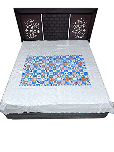 Image of EcoSoft Plastic Sheet,PVC Sheet for Kids,Rubber Sheet for Babies,Bed Wetting Protector(90 x 135 cm) (Blue HAPPYDAY)