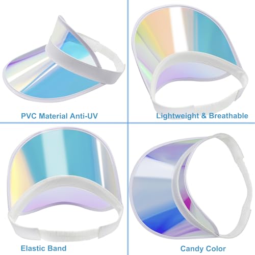Image of Plastics Clear Sun Visor Hats UV Protection Cap for Sports Outdoor Activities Women Men Adjustable Beach Golf Headwear Tennis Beach Cycle