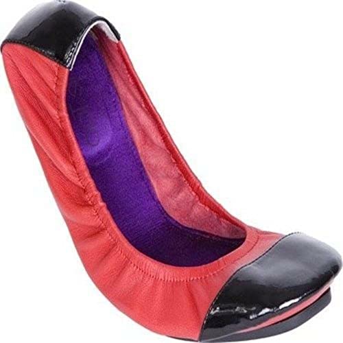 ME TOO Women's Metro Red/Black Nappa Leather Flat - M - 6