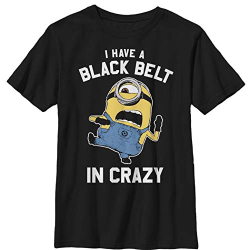 Fifth Sun Minions Boys' Black Belt in Crazy Short Sleeve Crew Tee