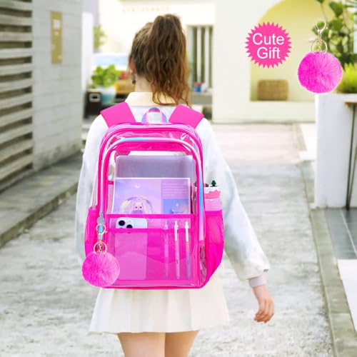 Image of AGSDON Clear Backpack, Heavy Duty Transparent Bookbag, See Through PVC Backpacks for Women Men