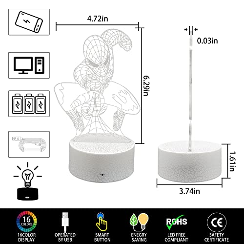 Goutool Funny Gifts For Boys,3D Superhero Night Lights For Kids Room Decor,2 In 1 Cool Table Lamp Toys With Remote & Smart Touch Dimmable As Man Birthday Christmas Gifts… #TOP6