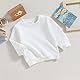 ESSECMBS Kleinkind Baby Jungen Daliy Sweatshirt Kleidung Langarm Rundhalsausschnitt Einfarbig Oberteile Kleiner Junge Frühling Herbst Baumwolle Hemd Kleidung (Weiß, 0-6 Months)