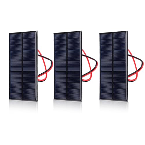 3pcs Mini Paneles solares, DC 6V 1W Panel solar Celular Módulo de alimentación de la célula Panel solar de silicio...