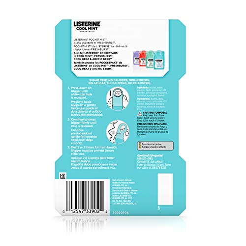 Listerine Pocketmist Cool Mint Para Carregar Na Bolsa/mochila