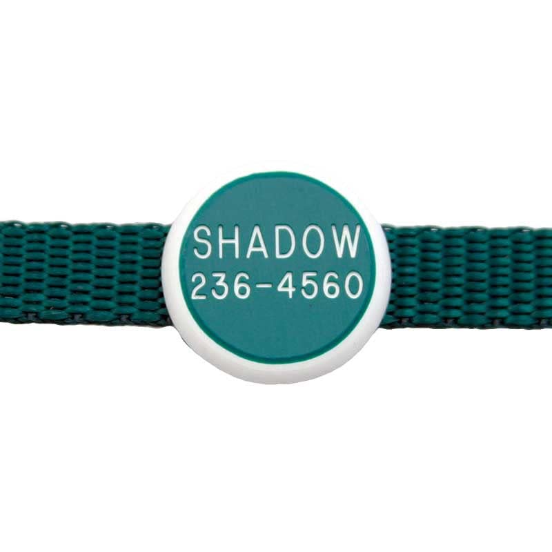 LuckyPet Collar Tag - Round Shape Pet ID Tag. Our Custom Engraved Dog & cat pet Tags are Stylish and Silent and Attach Flat to Any Collar. Size: Small, Color: Pink