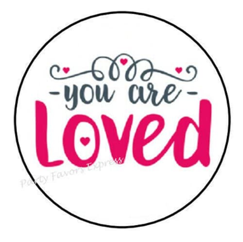 Party Favors Express 1.5" Inch You Are Loved Stickers - 90 Pcs Round Labels - Envelope Seals