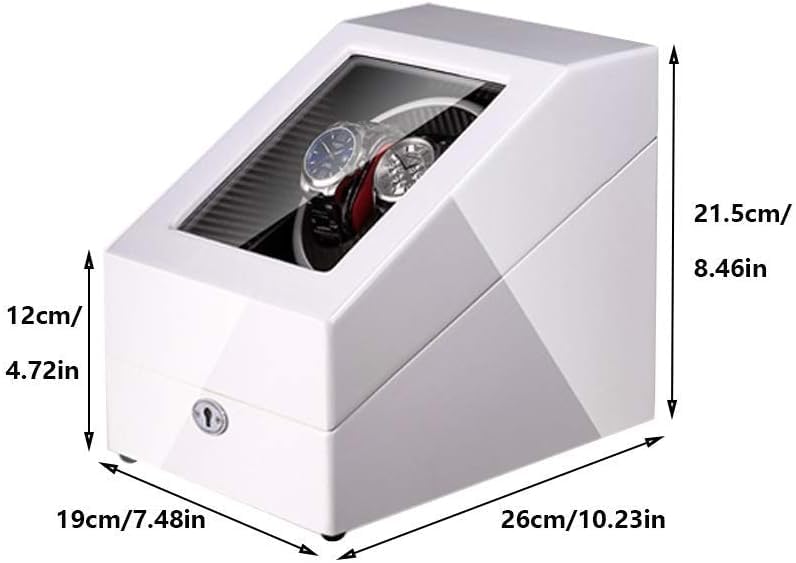 FENOKD 2+3 Automatic Watch Winder Box with LED Light, Wood Shell and Carbon Fiber Leather, Silent Motor, 4 Rotation Modes Setting Accessories