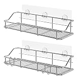 KESOL Adhesive Shower Caddy Shower Shelf Shower Organizer for Bathroom Organization with Hooks, SUS3