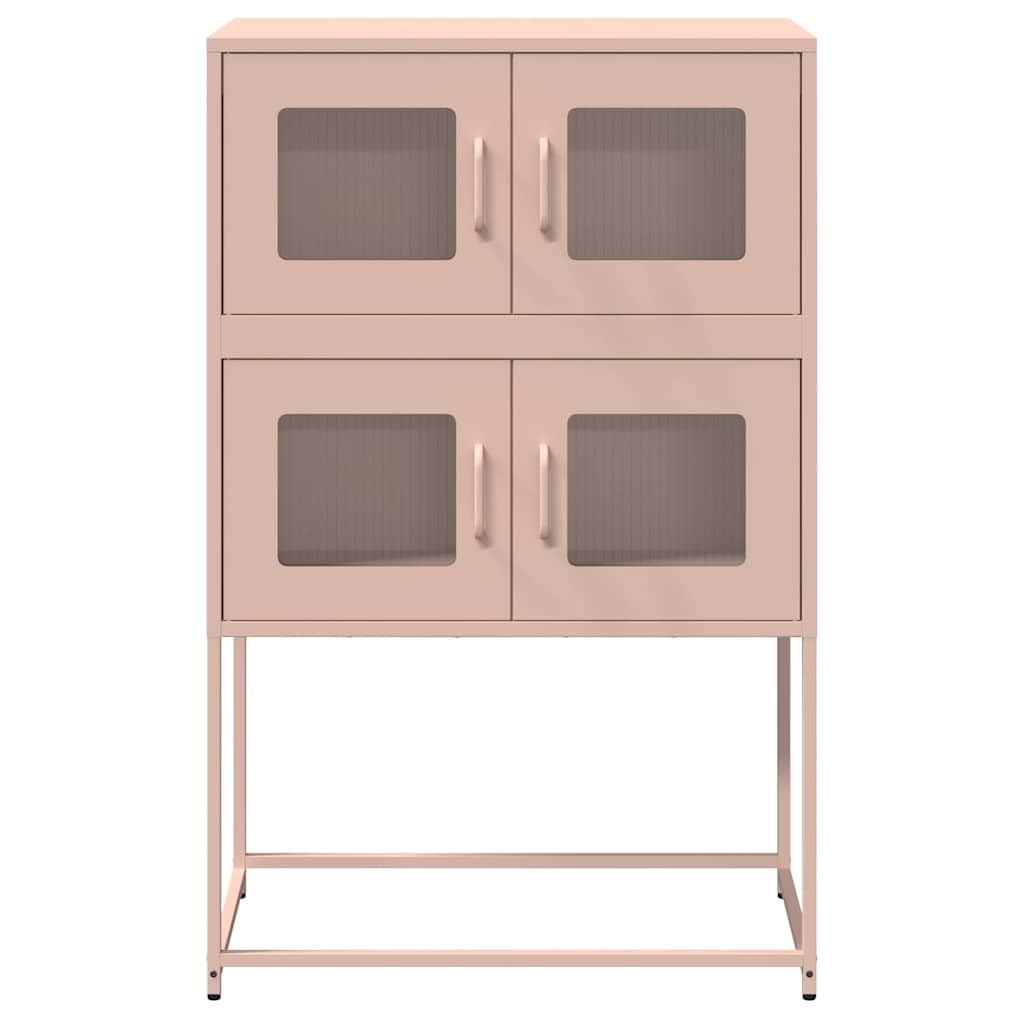 vidaXL Highboard Rosa 68x39x107 cm Stahl, Sideboard, Seitenschrank, Aufbewahrungsschrank, Schrank, Sideboard, Hochschrank, hohes Sideboard