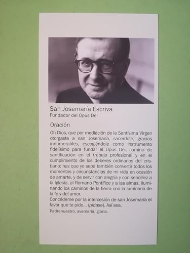 Genérico Estampa religiosa San Josemaria Escriva Fundador del Opus Dei b