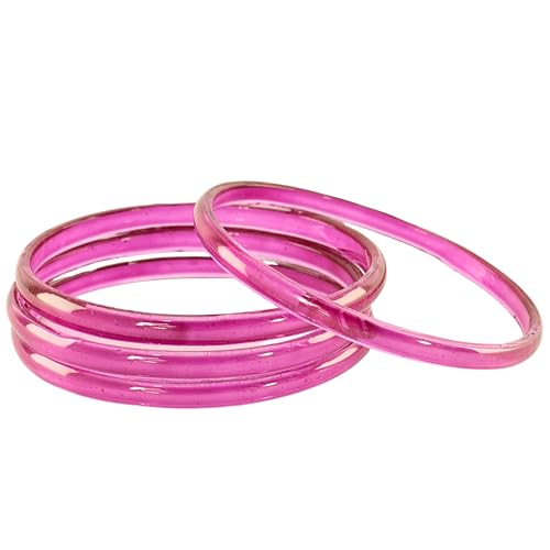 Image of STYOLLO Viral Jelly Plain Transparent Glass Kada Set For Women & Girls | Kanch Kada For Girls | Daily Ethnic Traditional Jewelry | Glossy Classic Fashion Kangan For Wedding, Festive & Parties - Set Of 4