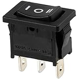 AERZETIX - C10710 - Schalter/Wippschalter - SP3T 10A 250V AC - 1 position stabil (ON)-OFF-(ON) tastend - 3 pins - farbe schwarz