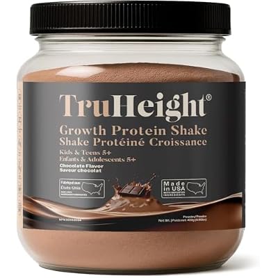 TruHeight Growth Protein Shake (Chocolate Milk Flavor, Whey) Tall Nutrition for Natural Growth & Development - Protein Powder for Kids & Teens, Weight Gain Drinks - Picky Eater Vitamin, Taller Ages 4+