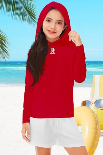Image of Remimi Kids Sun Shirt Rash Guard Quick Dry Sun Protection Athletic Hoodie Hiking Shirts 3-12 Years