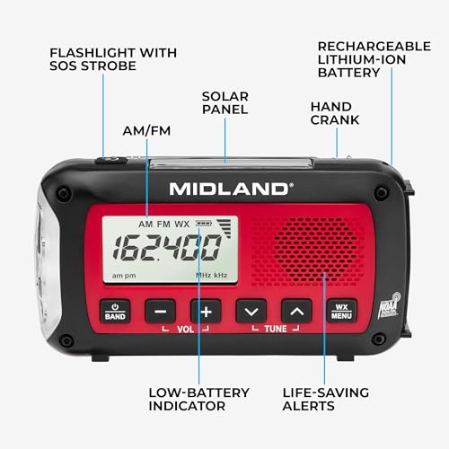 Midland ER40 Emergency Crank Weather Alert Radio w/Flashlight - Image 6