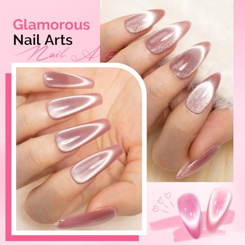 Image of MelodySusie Cat Eye Gel Nail Polish Magnet Set, 2 in 1 Scissor-shaped Nail Magnet Tool,French Effect Cat Eye Magnet, Nail Design Tools for Salon and DIY at Home