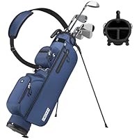 Findway Kleines Golfbag, Leichtes & Tragbares Golf Pencil Bag mit Standfuß, 3-Fach-Unterteilung, Verstellbarer Gepolsterter Trageriemen, 5 Taschen und Tragegriff, für Herren und Damen