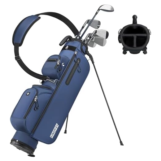 Findway Pencil Small Golf Bag, Lightweight Portable Golf Bag with Stand, 3 Zone Divider, Padded Adjustable Strap, 5 Pockets and Carry Handle - Men and Women