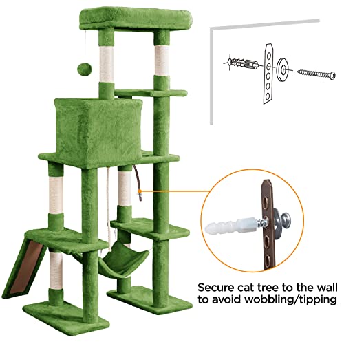 Image of Yaheetech 63in Sturdy Large Cat Tree for Indoor Heavy Cats, Tall Tower