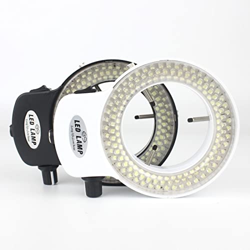 Microscope 144 LED Miniscope Ring Light Ring Light Adjustable Lamp for AC 110V-220V(White)
