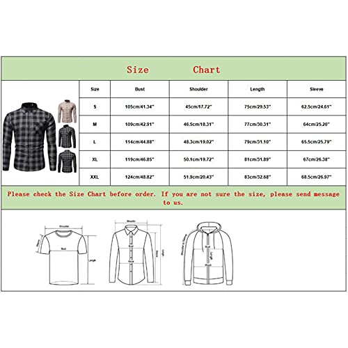 Heavkin Men's Button Down Shirt Casual Plaid Dress Shirts Long Sleeve Regular Fit Shirt For Men Khaki #TOP6