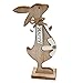 Produktbild Deko-Figur Hase Flower Belly, aus Holz, Deko für Ostern Frühling, 25cm, weiß Natur
