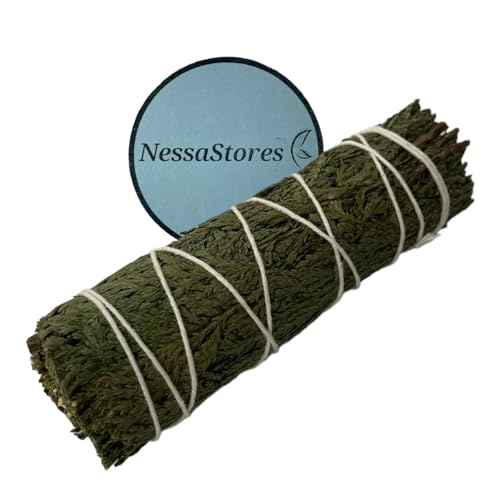 NessaStores 3 Cedar Smudge Sticks, 4-Inch Long Burn Time, Hand Tied, All Natural, Ethically Sourced for Home Cleansing, Clearing Negative Energy, & Attracting Positivity JC-115