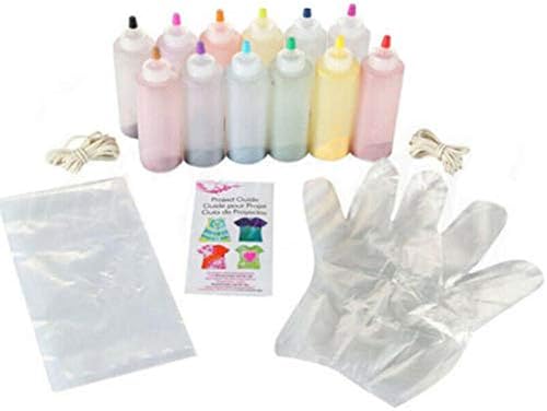 NewMoo 12 Bottles Tulip One Step Tie Dye Kit Fabric Textile Permanent Paint DIY Making