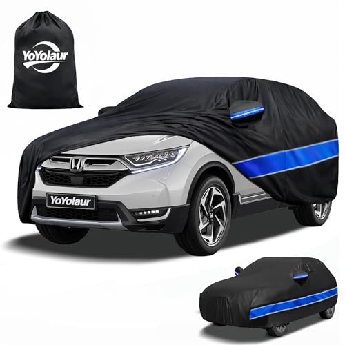 Car Cover Compatible with Honda CR-V 10-Layer Car Cover Waterproof All Weather Full Exterior Cover with Cotton Lining Sun Rain UV Dust Snow Protection with Door Zipper Fit for 1995-2025