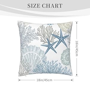 Nautical Coastal Beach Pillow Covers 18x18 Set of 2, Ocean Themed Seashell Coral Starfish Throw Pillow Covers Outdoor Decorative Pillow Case for Couch Bed Sofa Cushion Home Decor Nautical Coastal Beach Pillow Covers 18×18 Set of 2 Ocean Themed Seashell Coral Starfish Throw Pillow Covers Outdoor Decorative Pillow Case for Couch Bed Sofa Cushion Home Decor