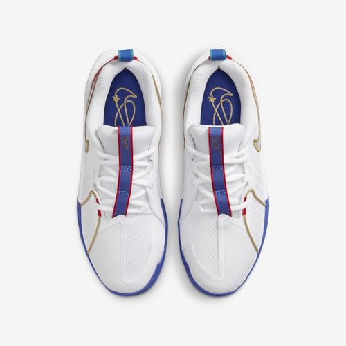 Nike G.T. Cut 3 SE Big Kids' Basketball Shoes (FJ7012-100, White/Game Royal/Glacier Blue) Size 2.54