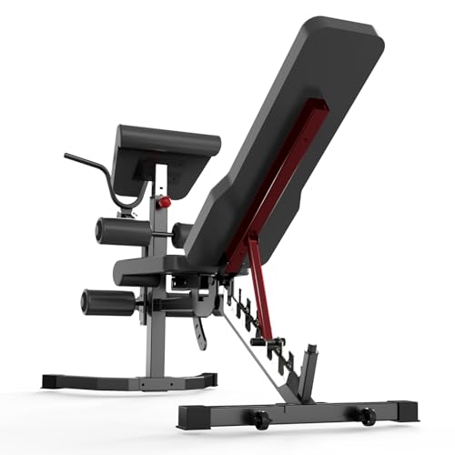 Image of Adjustable Weight Bench, Heavy Duty Workout Bench Press with Leg Extension and Preacher Pad for Home Gym Fitness, Flat Incline Decline Sit Up Bench