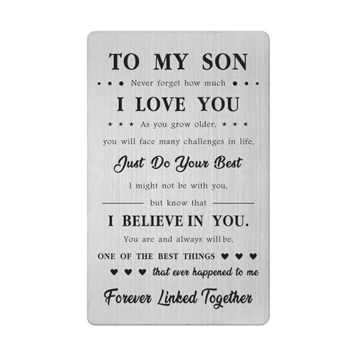 Regalo para hijo, tarjeta de cartera para hijo, regalo de cumpleaños para hijo, Pascua, graduación, para adolescentes y niños