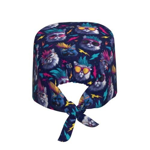 Image of Adjustable Scrub Cap with Sweatband, Breathable Working Hat for Men /Women