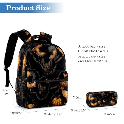 Sac à dos d'école chauve-souris avec trousse pour la rentrée des garçons et filles - 2