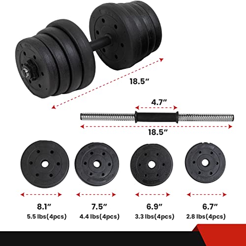 Paylesshere Adjustable Dumbbell Sets 2 In 1 Free Weights Dumbbells With Anti-Slip Metal Handle For Men And Women Strength Training Home Gym Workout Equipment For Full Body Workout Fitness(Pair) #TOP7