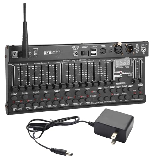 ygybeyond DMX512 384 Channel Controller, 2.4G Wireless & Wired Dual Mode DMX Light Controller, Sound...