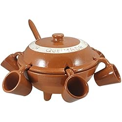 Cazuelas Para Queimadas QUEIMADA GALLEGA Barro 6 Servicios con Tapa Y CUCHARON