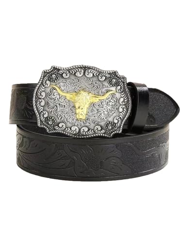 Women's Vintage Western Leather Buckle Belt Ladies Cowgirl Concho PU Belt