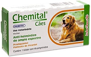 Vermífugo Chemital para Cães Adultos 4 Comprimidos
