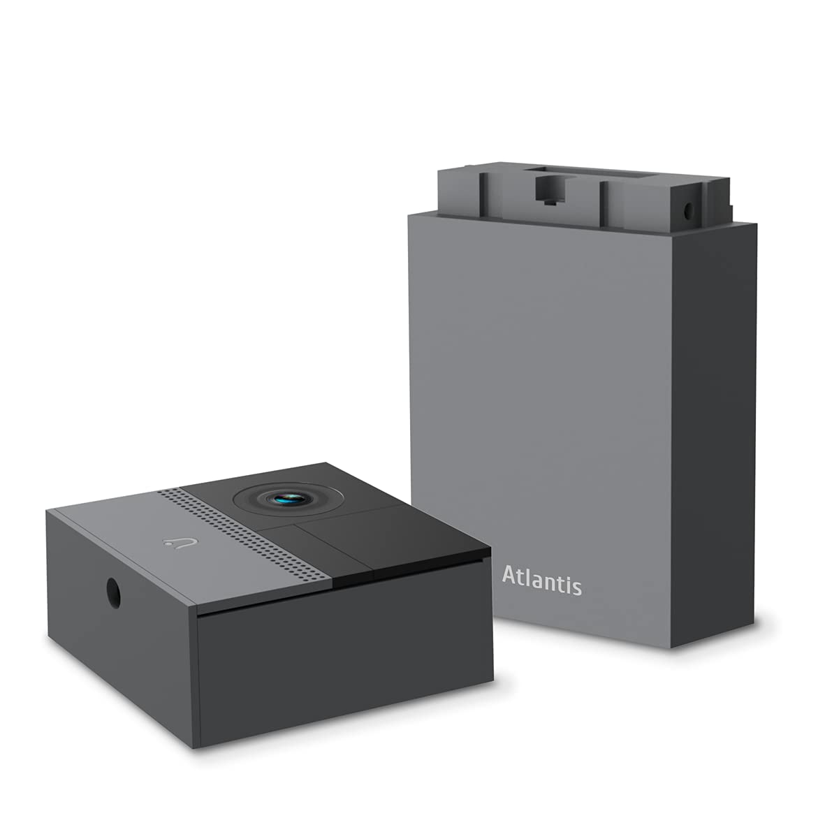 ATLANTIS VideoCitofono DB910 Wireless da Esterno Telecamera 2MP Full HD Sensore PIR Compatibile Google Home/Nest ed Amazon Alexa Echo Show IR led Slot micro-SD Campanello, APP di gestione, Grigio