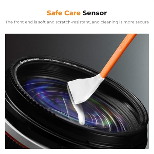 Image of K&F CONCEPT 24mm Full Frame Sensor Cleaning Kit, with 20ML Sensor Cleaner | 10 Pack Swabs, Vacuum Sealed,20ml Gentle Cleaner, Multi-Device Use, Precision Cleaning,for Nikon Sony Canon Camera Clean,MA01