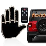 Funny Gesture Light for Car Back Window, Car Finger LED Light Gadgets with Remote Control, Finger Car Light Hand Gesture Led Sign, Middle Finge Car Light Accessories, Road Rage Signs Gifts (6 Keypad)