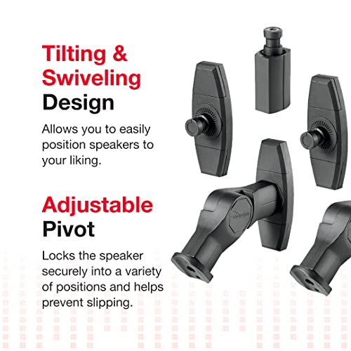 Rocketfish Tilting Wall Mounts - Compatible With Most Small Speakers - Black (2-Pack) #TOP5