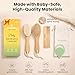 Baby Hair Brush & Comb Set for Newborns - Gentle Goat-Hair & Bamboo Bristle Hairbrushes with Easy Grip Wooden Handles - 5-Pack Baby Brush Set with a Cotton Travel Pouch - Gifts for Boys & Girls