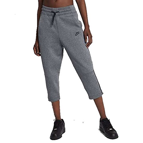 Nike Sportswear Tech Fleece Women's Lifestyle Sneaker Pants Carbon Heather/Black 908824 091 (l)