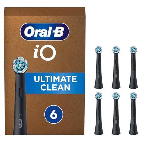 Oral-B iO Ultimate Clean Brossettes Noires De Rechange, Embouts Ronds S’Adaptant Aux Dents, Éliminent La Plaque Dentaire, Pour Les Brosses Électriques...