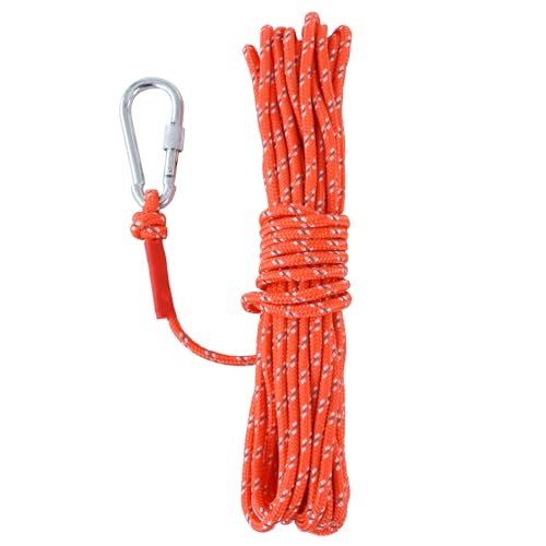 LZ.MZXU 6mm 10M Bootsseil, Multifunktionsseil Schwimmendes Seil Anker Festmacher Boot Kajak Kanu Schleppleine für Camping, Zelt, Schwimmen, Boot, Wandern (Orange)